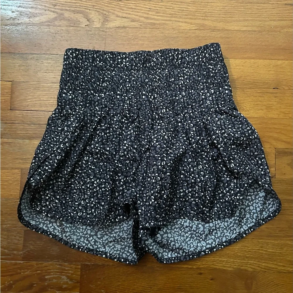 Free People Movement | High-Rise the Way Home Shorts | Black Chettah - Picture 6 of 10